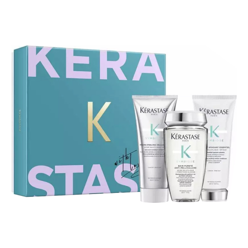 Набор для волос (шампунь Bain Purete 250мл + пилинг Micro-Peeling Cellulaire 200мл + кондиционер Fondant Apaisant Essentiel 200мл) - Kerastase Symbiose 